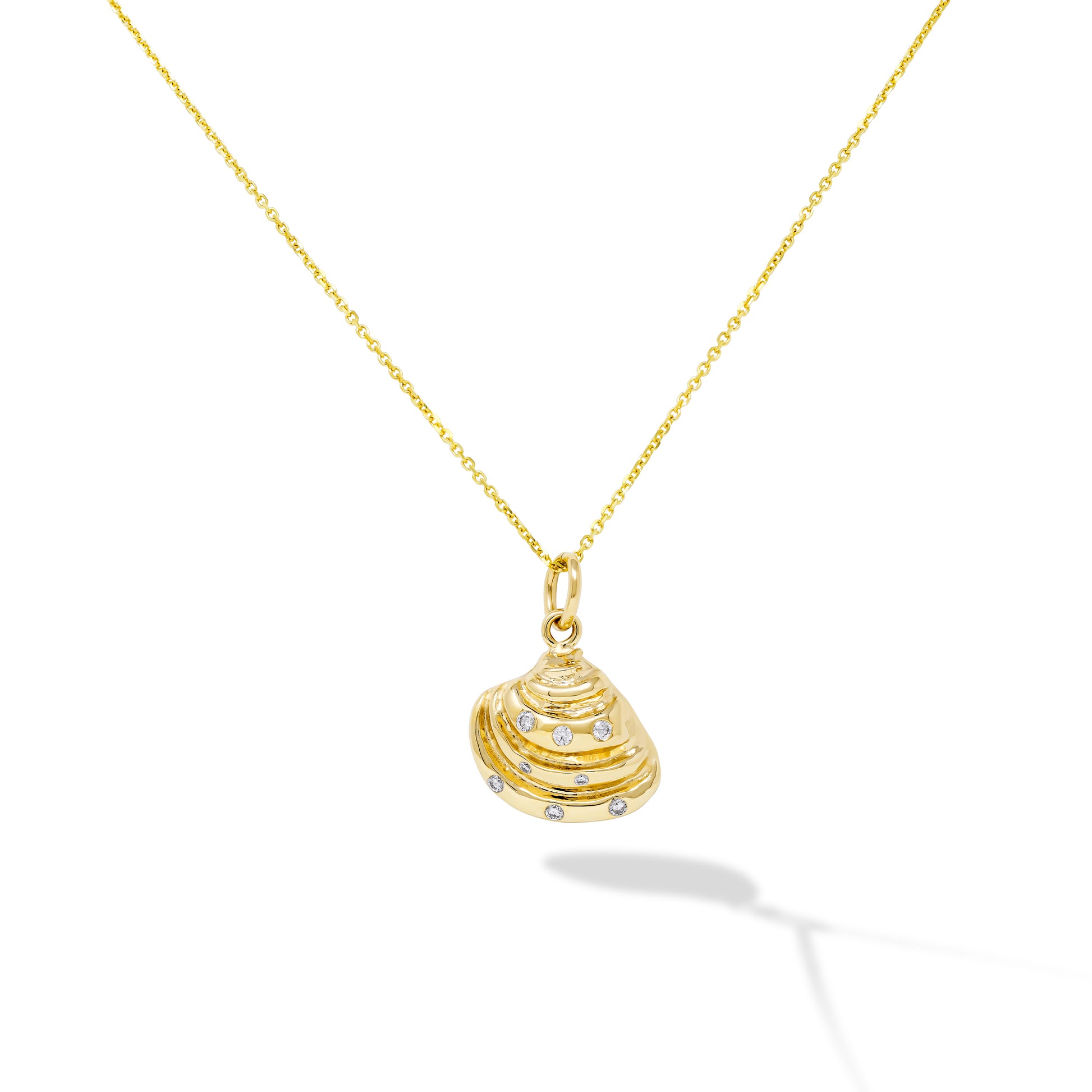 Diamond Pawleys Island Shell - 14k Yellow Gold