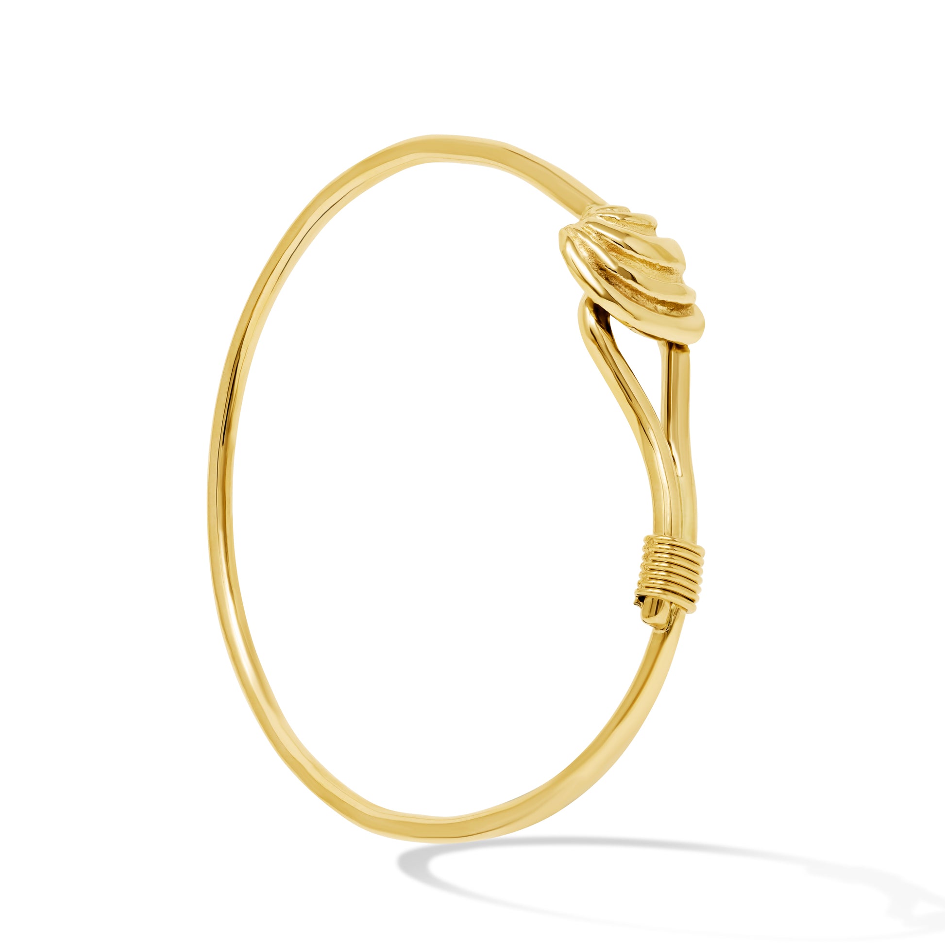 Pawleys Island Shell Bangle - 14k Yellow Gold