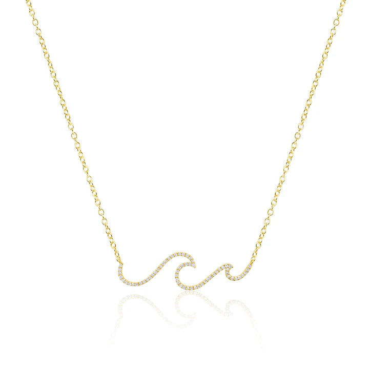 14kt Diamond Wave Necklace