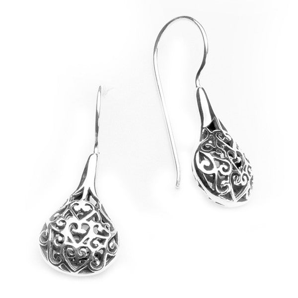 Oxidized Filigree Ball Earrings