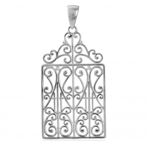 Scroll Top Gate Pendant - Sterling Silver