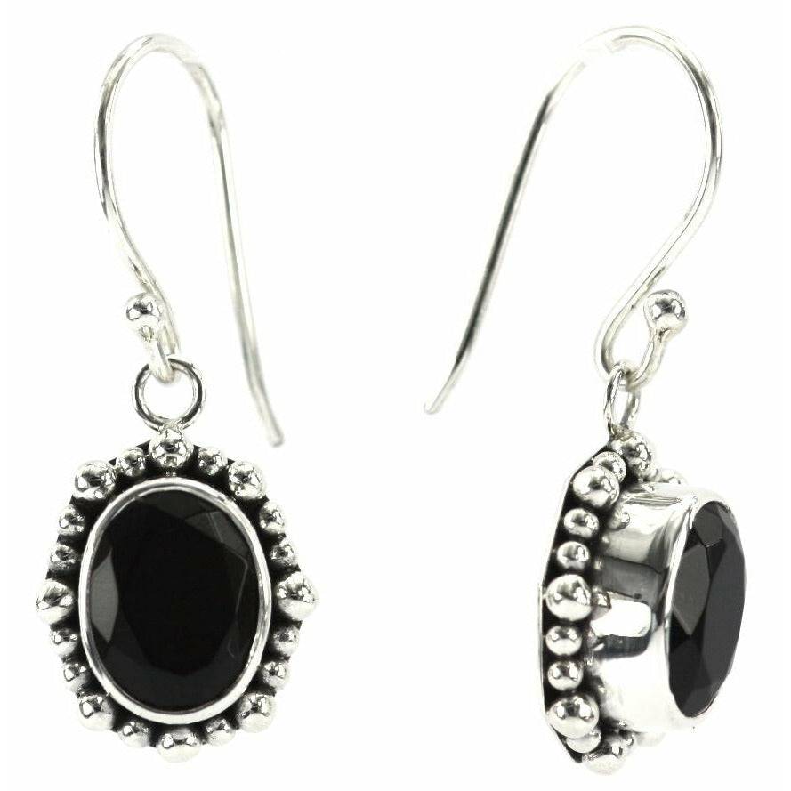 Black Onyx Beaded Earrings