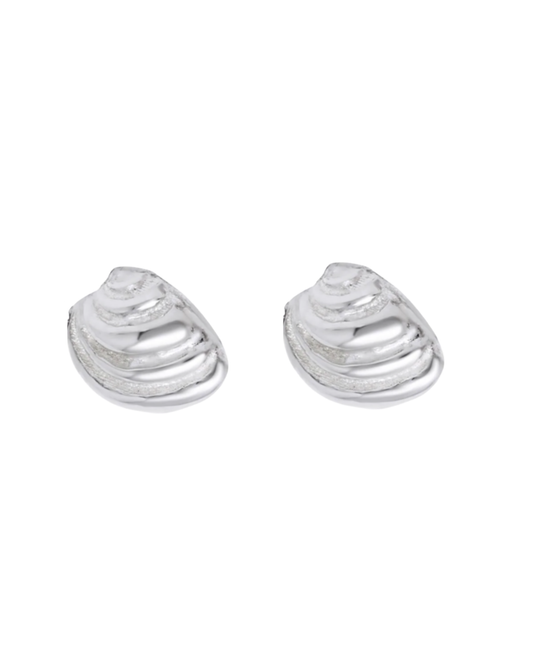 Sterling Silver Pawleys Island Shell Stud Earrings