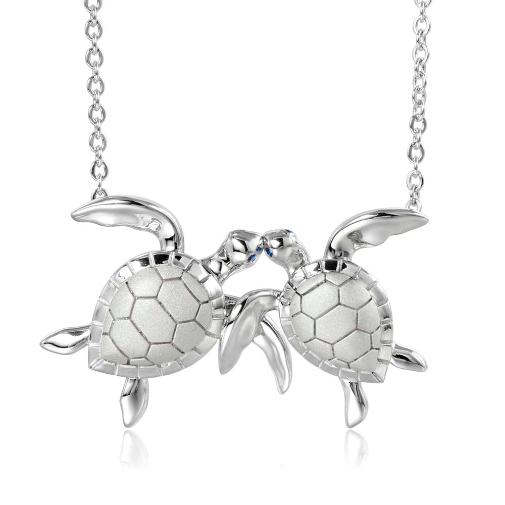 Twin Turtle Necklace - Sterling Silver