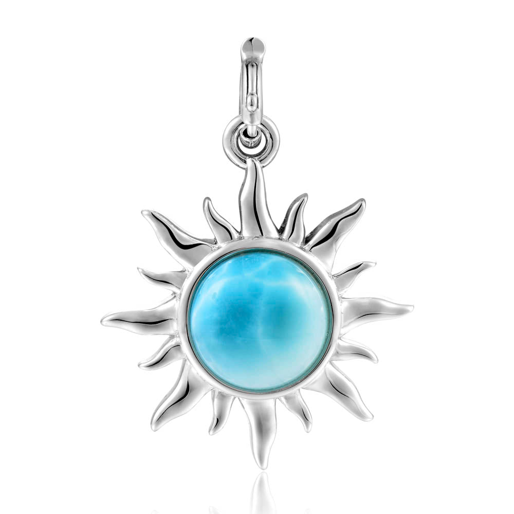 Larimar Sun Charm - Sterling Silver