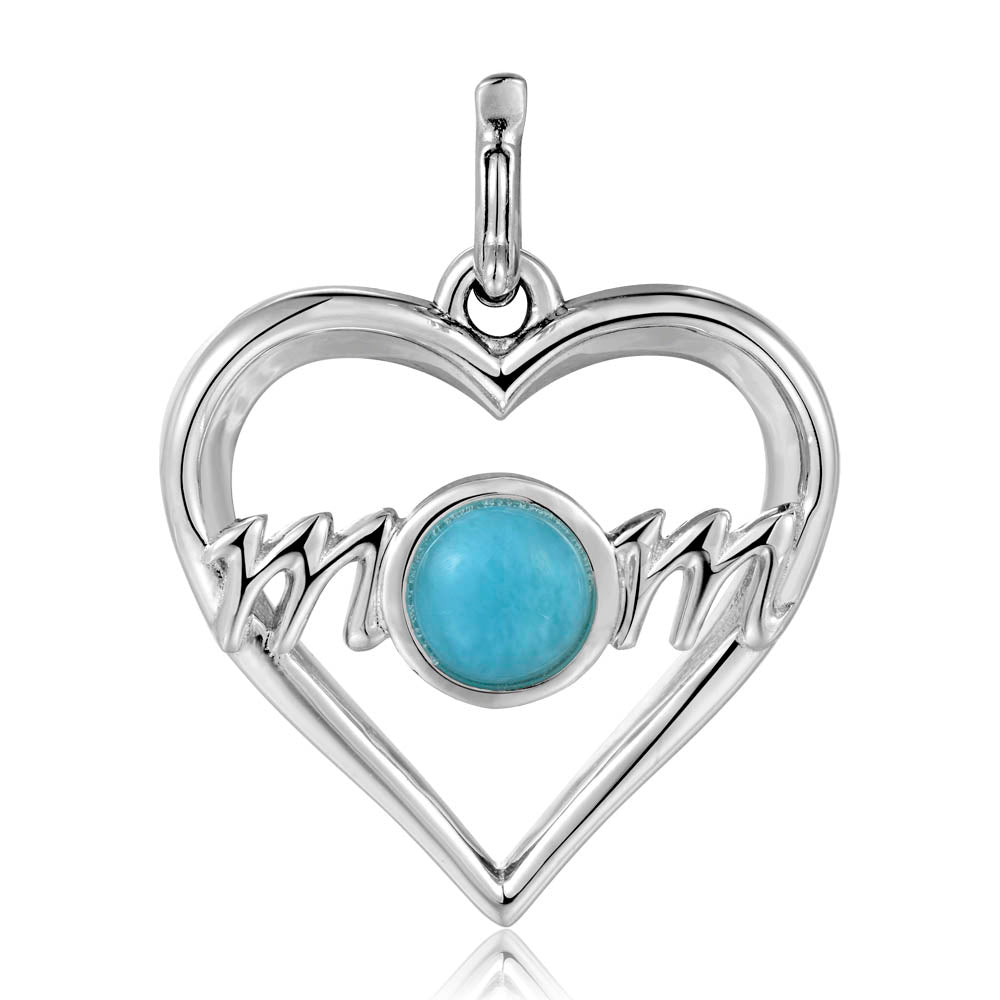 Larimar Mom Charm - Sterling Silver