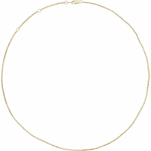 14k 1.5mm Diamond Cut Cable Chain 16-18" Adjustable