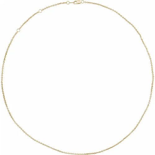 14k 1.5mm Diamond Cut Cable Chain 16-18" Adjustable