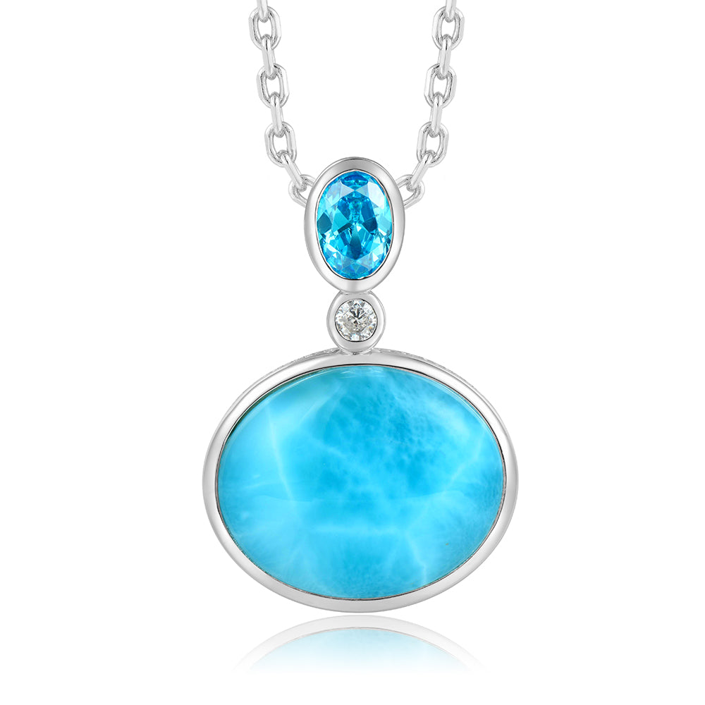 Larimar and Topaz Necklace - Sterling Silver