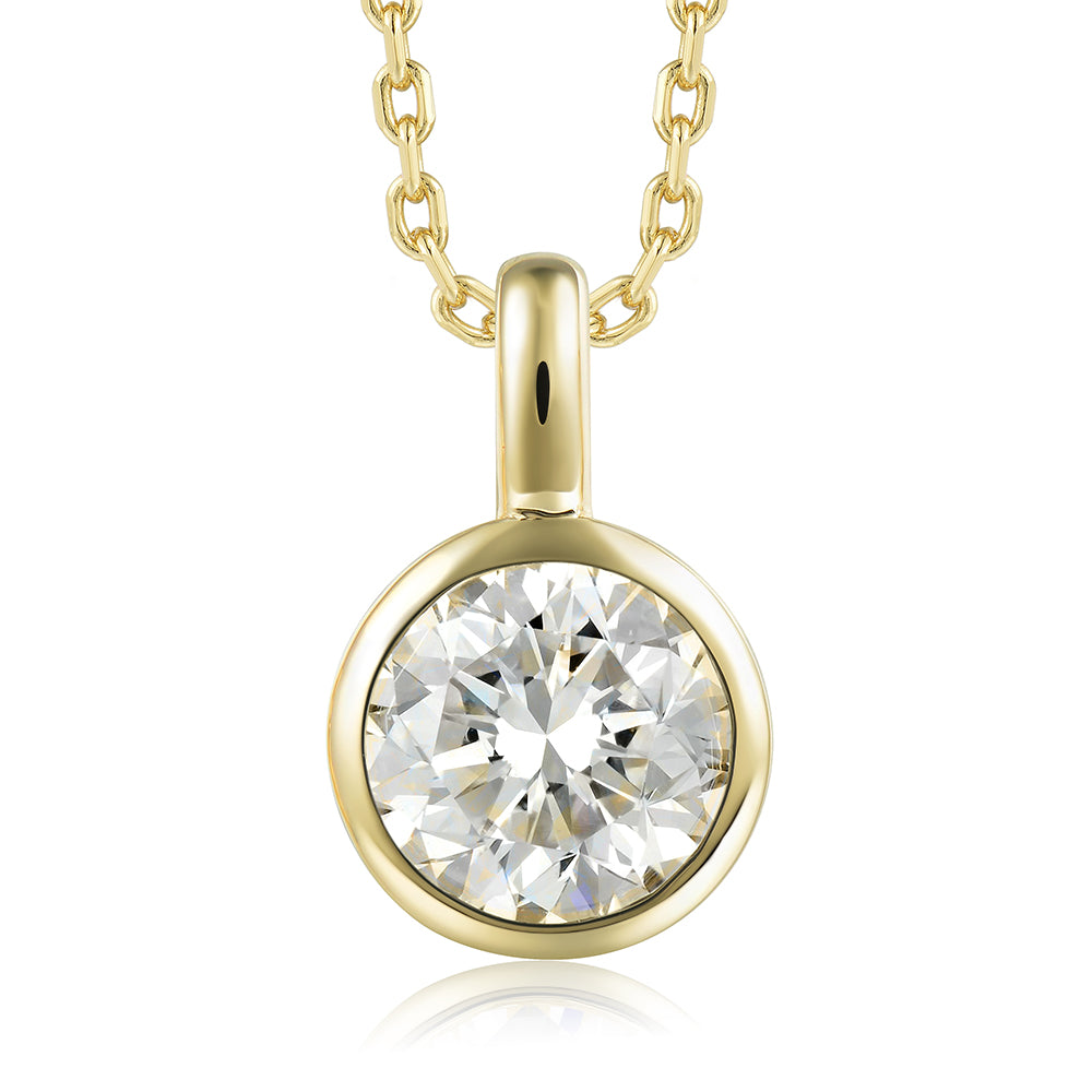 Lab Grown Diamond Pendant - 14k Yellow Gold