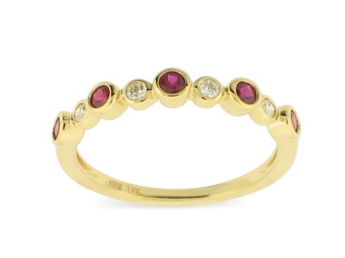 Ruby and Diamond Band - 14k Yellow Gold