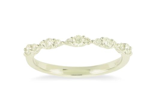 Diamond Cluster Ring - 14k White Gold