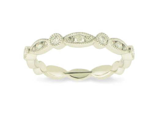 Stackable Diamond Band - 14k White Gold