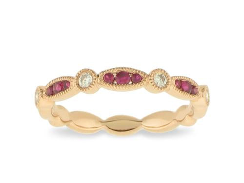 Colored Gemstone and Diamond Bezel Ring - 14k Yellow Gold