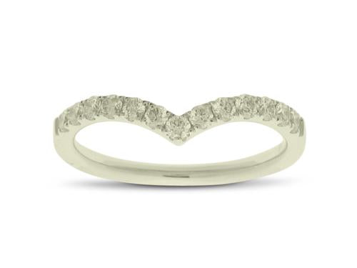 Diamond Contour Band - 14k White Gold