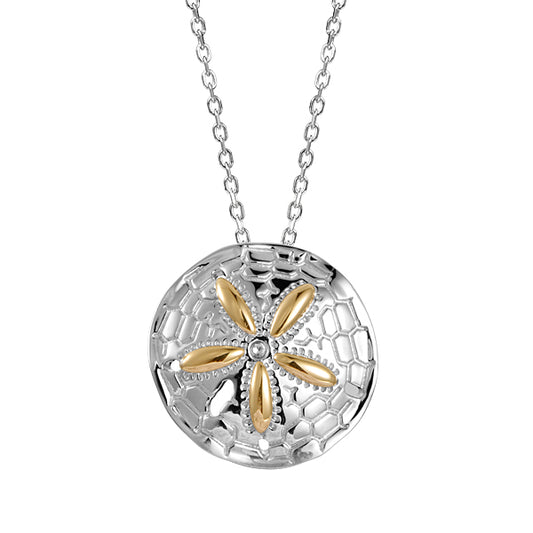 SS 14K Sand Dollar Necklace