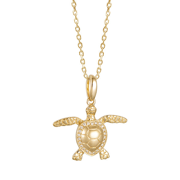 14K Turtle Pendant