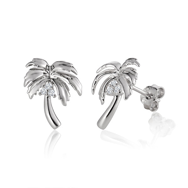 Palm Tree Earrings - Sterling Silver
