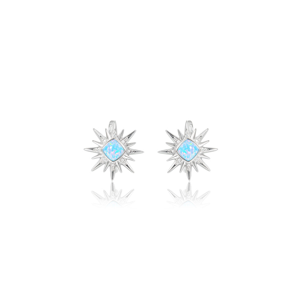 Opal Guilding Star Earrings - Sterling Silver