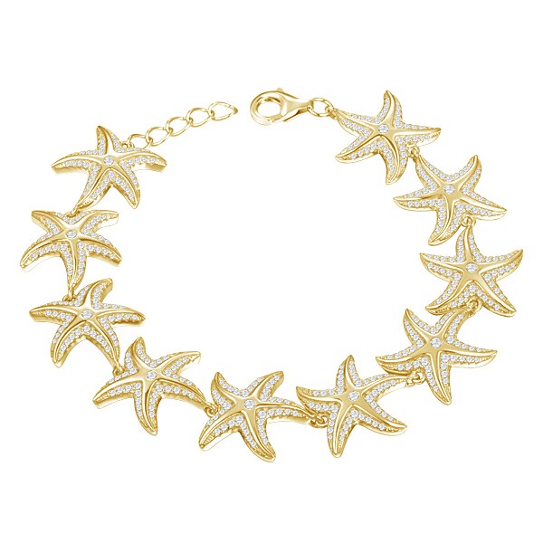 Starfish Link Bracelet - Sterling Silver