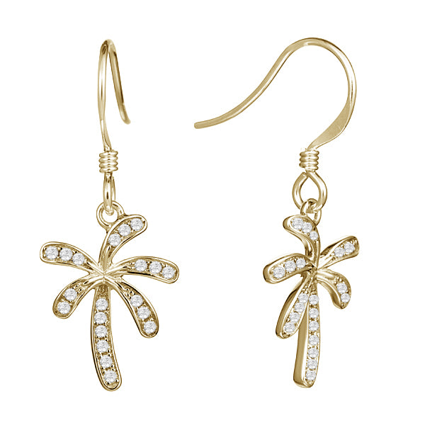 Palm Tree Dangle Earrings - Sterling Silver
