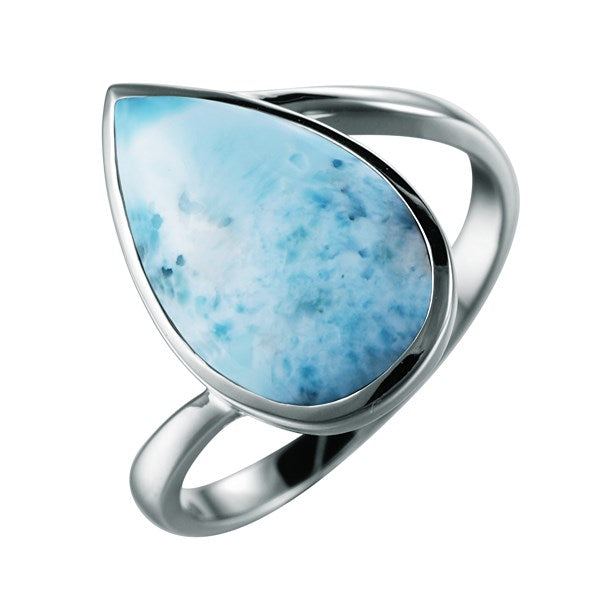 Pear-Shape Larimar Ring - Sterling Silver