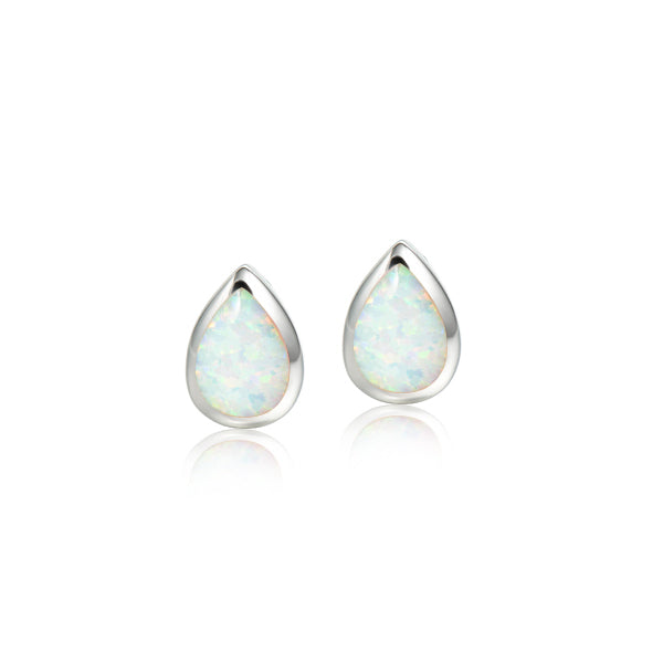 Pear-Shaped Opal Studs - Sterling Silver