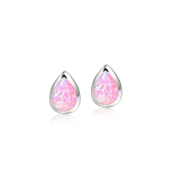 Pear-Shaped Opal Studs - Sterling Silver
