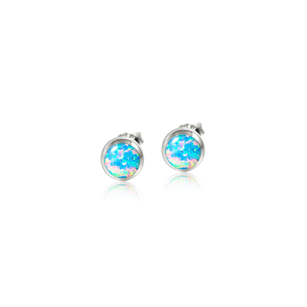 Opal Stud Earrings - Sterling Silver