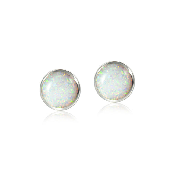 Opal Stud Earrings - Sterling Silver
