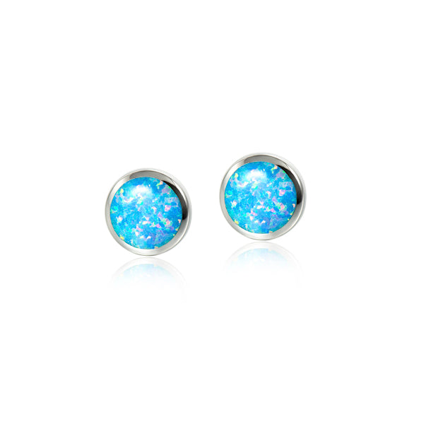 Opal Stud Earrings - Sterling Silver