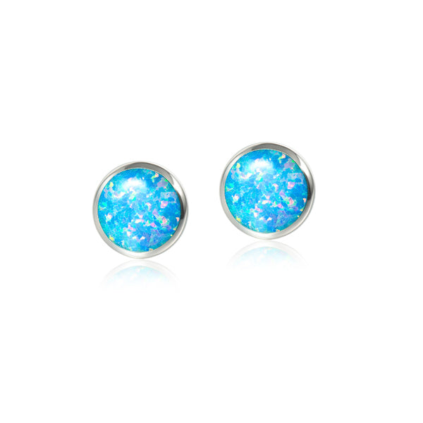 Opal Stud Earrings - Sterling Silver