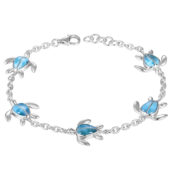 Honu Chain Link Turtle Bracelet - Sterling Silver
