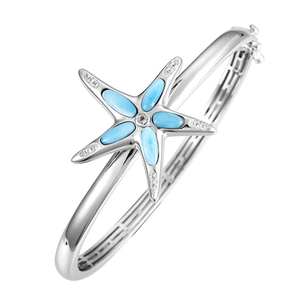 Larimar Starfish Bangle - Sterling Silver