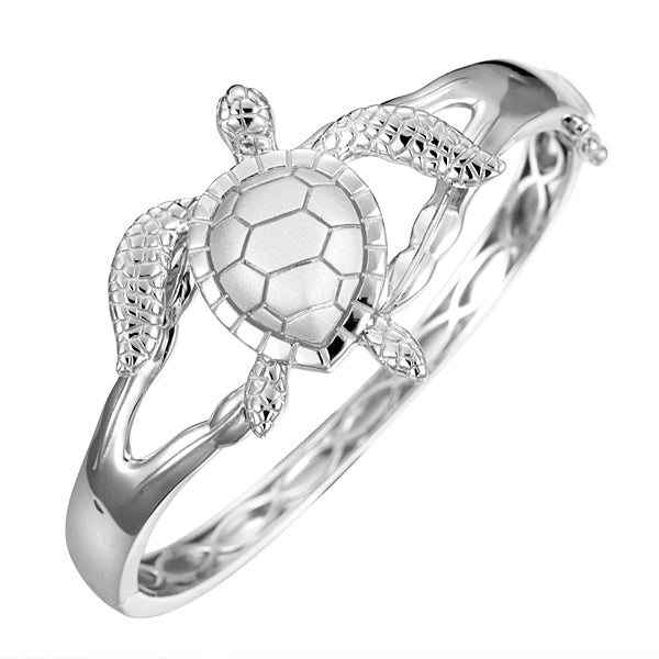 Turtle Bangle - Sterling Silver