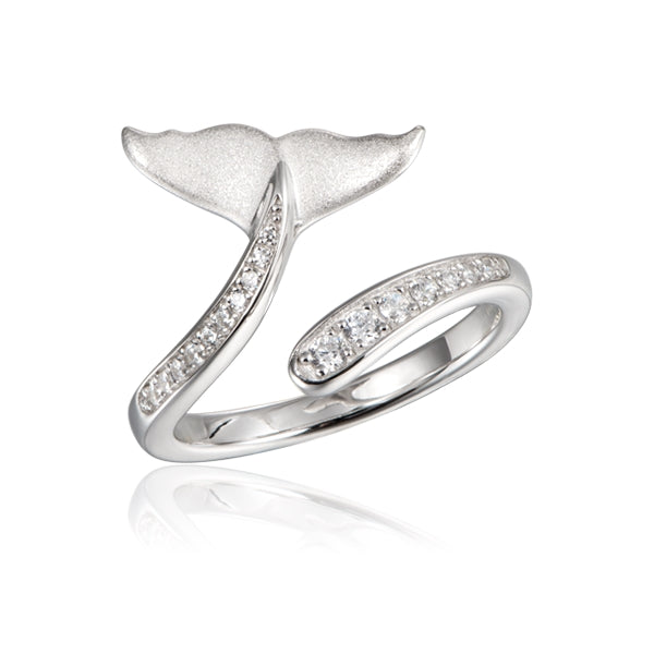Topaz Whale Tail Ring - Sterling Silver