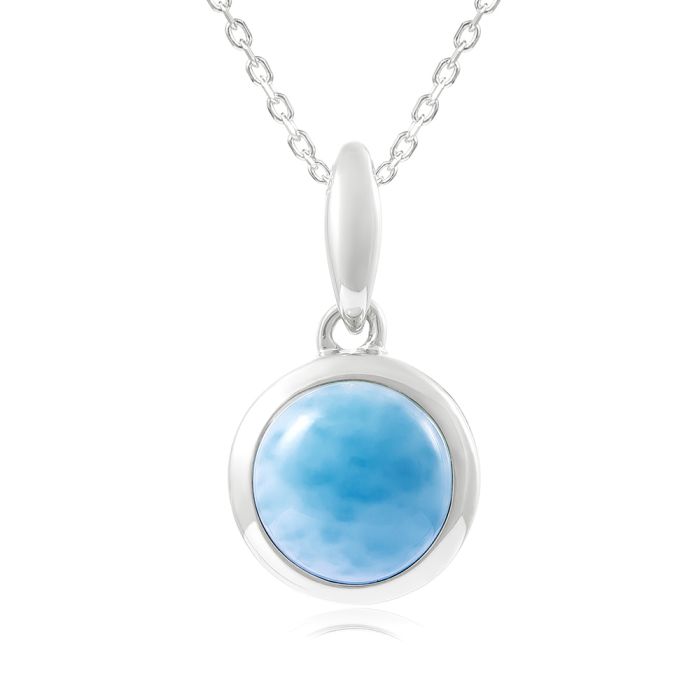 Larimar Pendant - 14k Yellow Gold