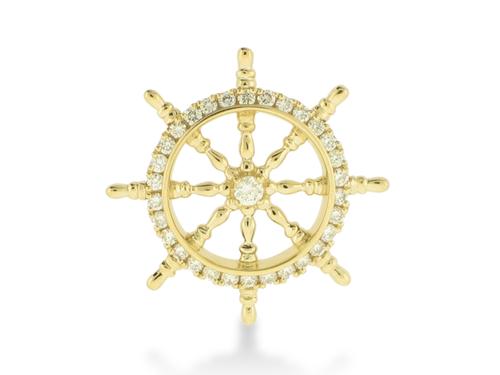14kt Diamond Ship's Wheel Pendant