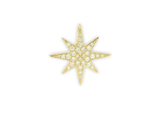 Diamond Starburst Pendant - 14k Yellow Gold