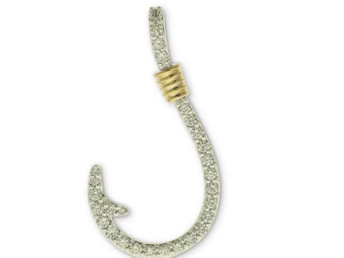 Diamond Fish Hook - 14k Gold (Two-Tone)