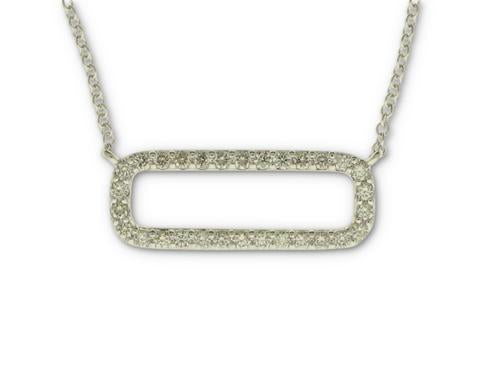 Diamond Paperclip Necklace - 14k White Gold