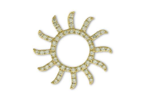 Diamond Sun Pendant - 14k Yellow Gold
