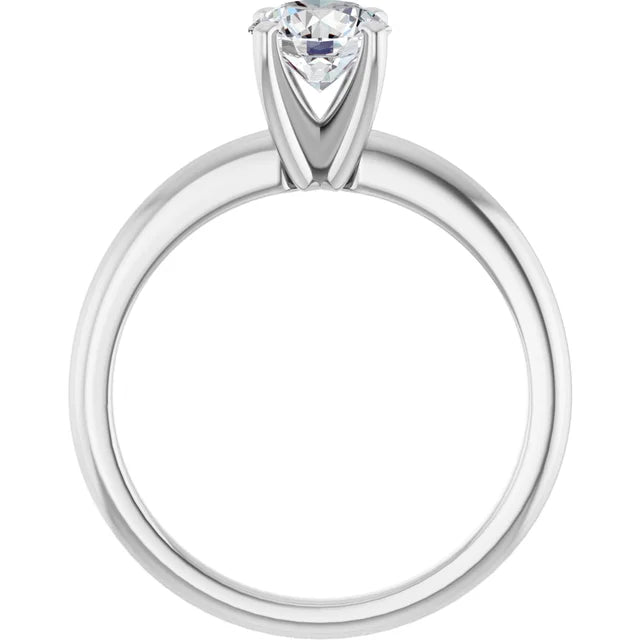 Solitaire Engagement Ring (1.00ct) - 14k White Gold