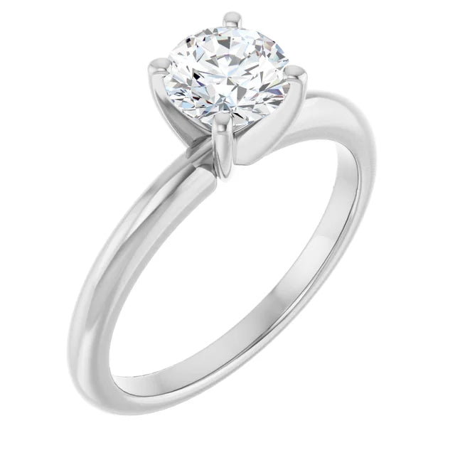 Solitaire Engagement Ring (1.00ct) - 14k White Gold