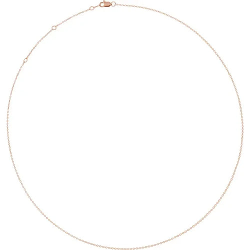 14k 1mm Diamond Cut Cable Chain 16-18" Adjustable