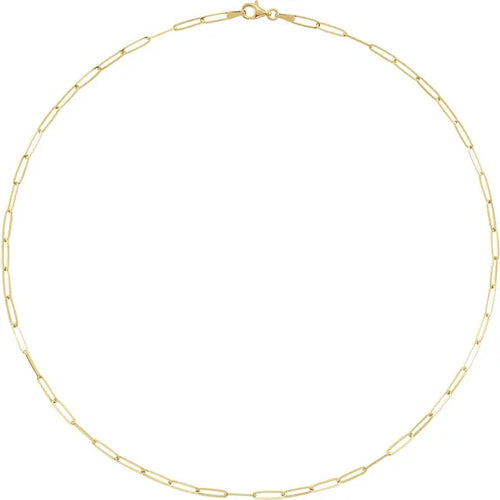 2.6mm Paperclip Chain - 14k Yellow Gold