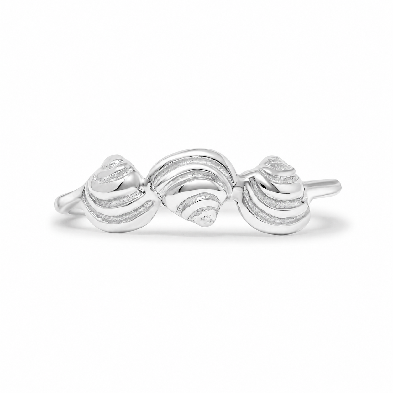 Pawleys Island Three Shell Ring - Sterling Silver or 14k Yellow Gold