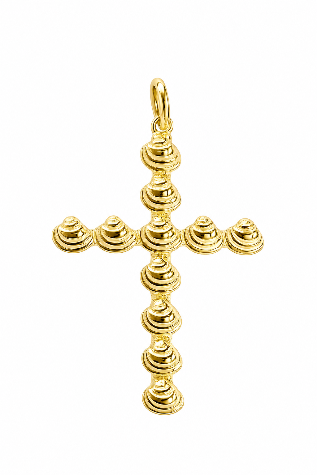 Large Pawleys Island Shell Cross - Sterling or 14k Yellow Gold