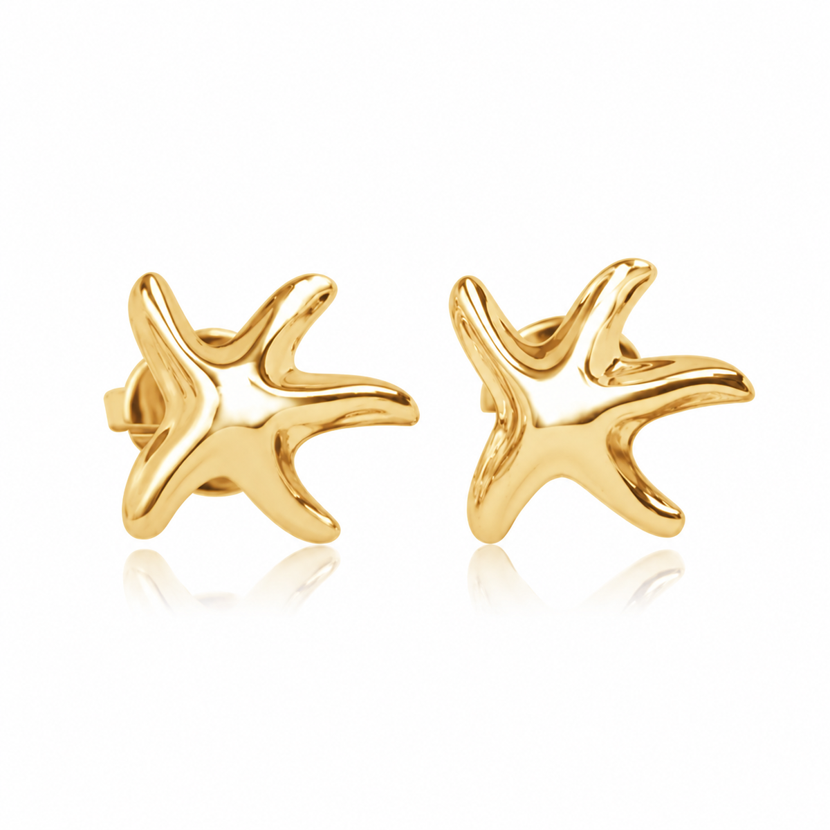Starfish Earrings - 14k Yellow Gold
