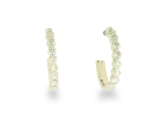 Diamond Huggies - 14k White Gold
